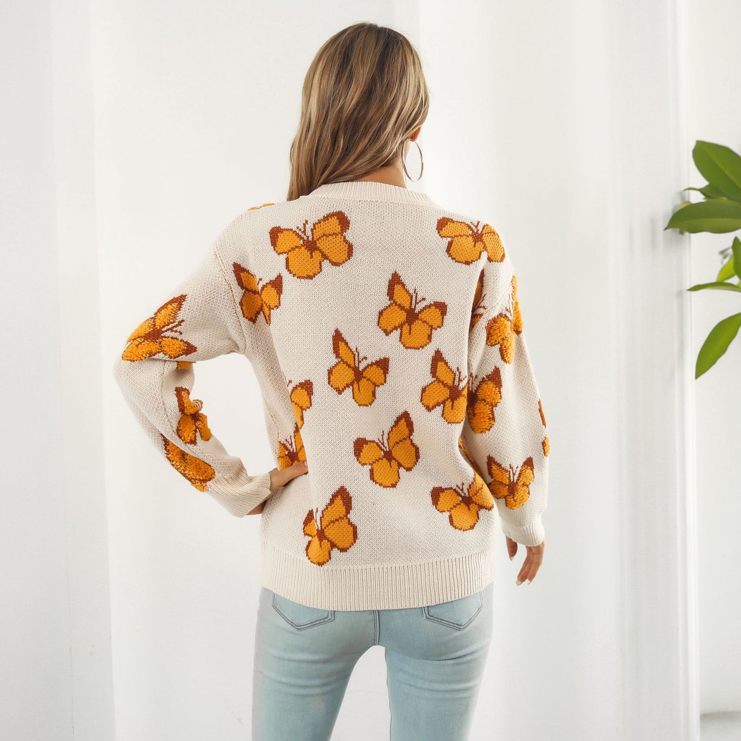 Y2K 3D Butterfly Sweater For Women