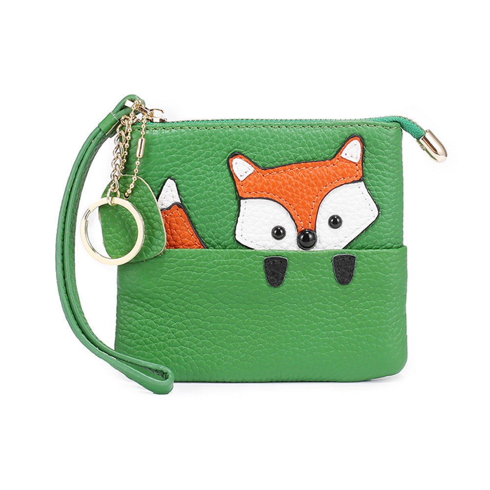 Women's Cute Mini Leather Zipper Small Wallet