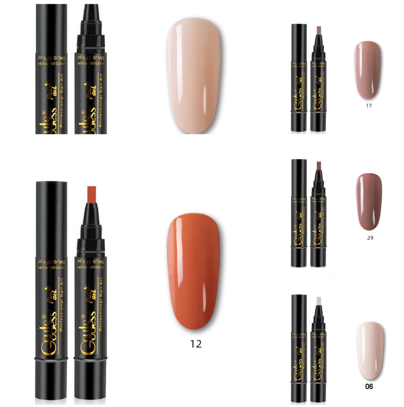 Nail Glue Pen 3 In 1   One-step Glue Phototherapy Plastic Nail Magnet Pen French Water Ripple Cat Eye Strong Magnet Pen DIY Manicure Tool Pen