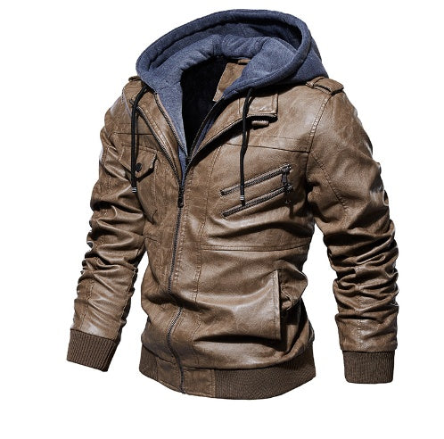 PU Washed Leather Coat