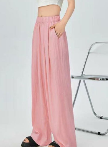 Summer High Waist Thin Man Drooping Lazy Narrow Version Of Wide Leg Pants Drooping