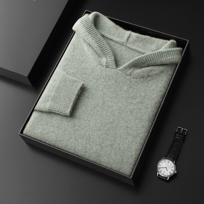 Cashmere Hooded Thickened Sweater Loose Men