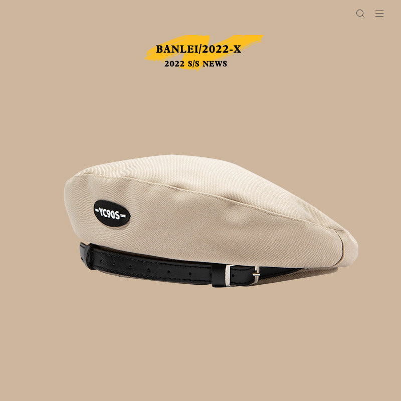 Japanese-style Retro Metal Leather Ring Fashion Spring And Autumn Beret