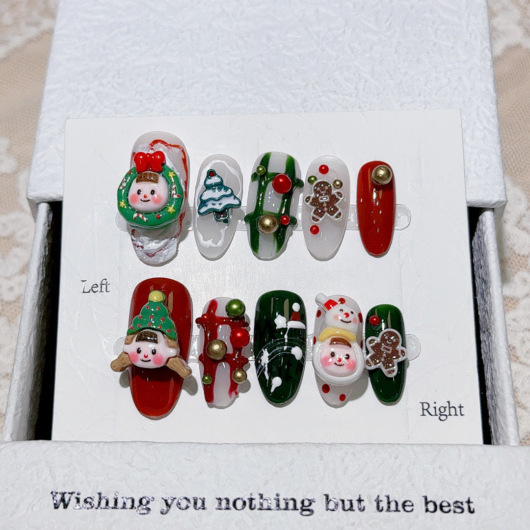 Handmade Christmas Series Wear Nail Detachable Nail Beauty