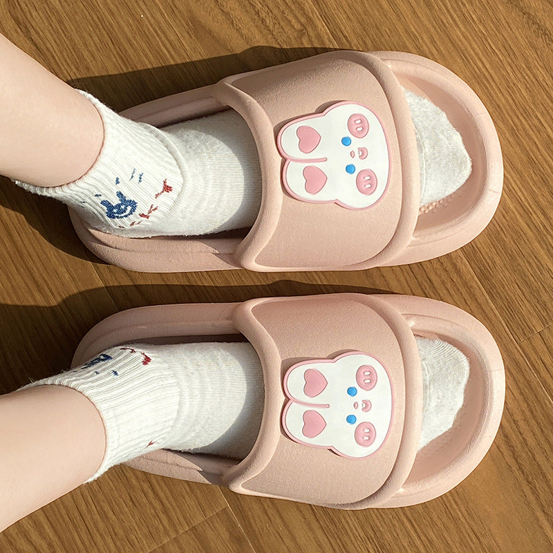 Women's Fashionable Outer Wear Cute Rabbit Non-slip Thick Bottom Slippers