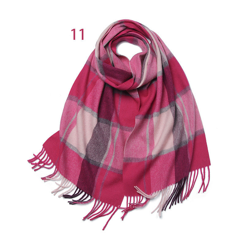 Winter Warm Thickened British Plaid Wool Scarf