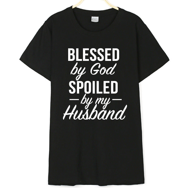 English Letters European And American Street Style Short Sleeve