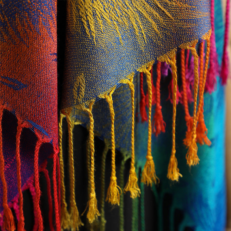 Farvet Jacquard Talma Lang Damekvastfjer
