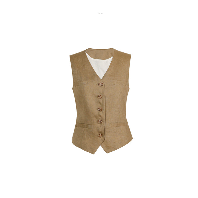 Summer Linen Vest Women's Sleeveless