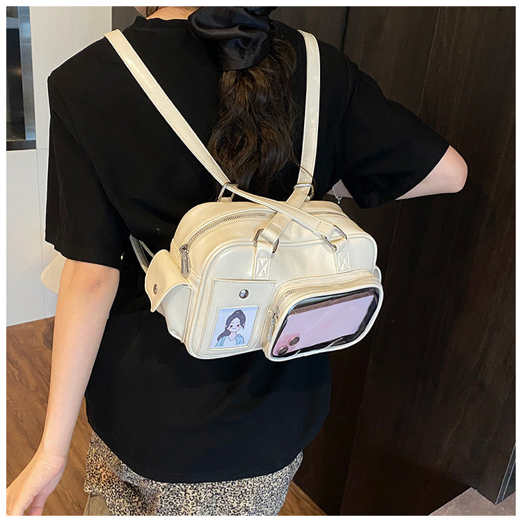 Large Capacity Crossbody Transparent Two-dimensional Cartoon Backpack