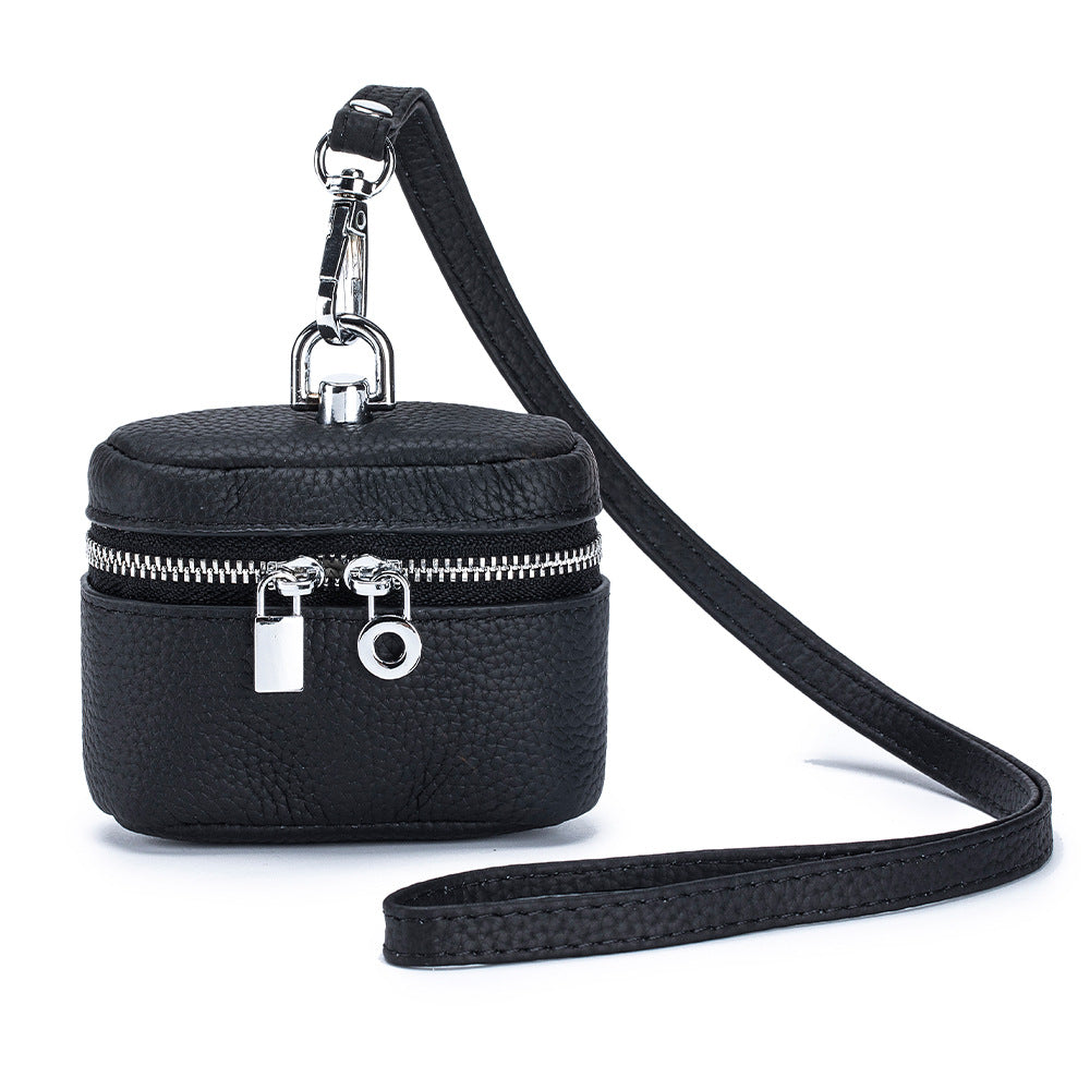 Leather Small Neck-hanging Coin Purse Simple And Portable
