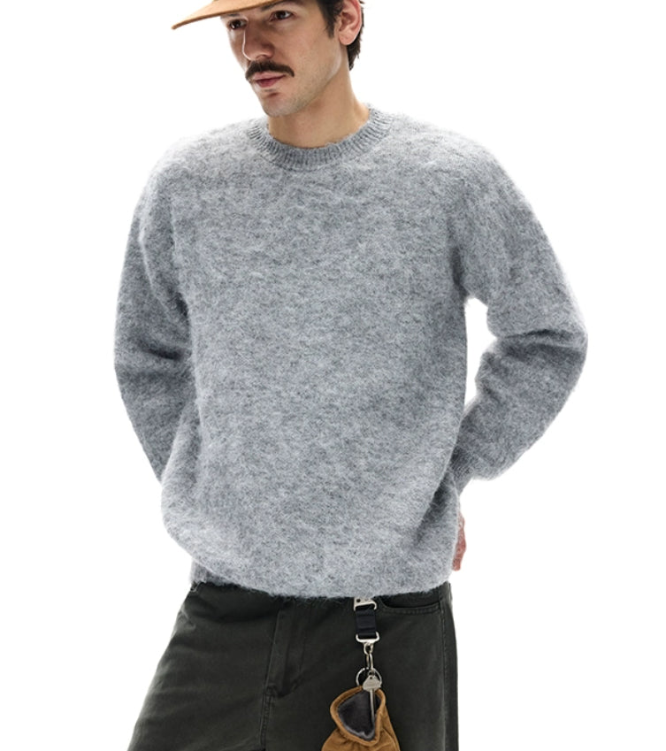 Men's Loose And Versatile Relaxed Laid-back Crewneck Knit Sweater