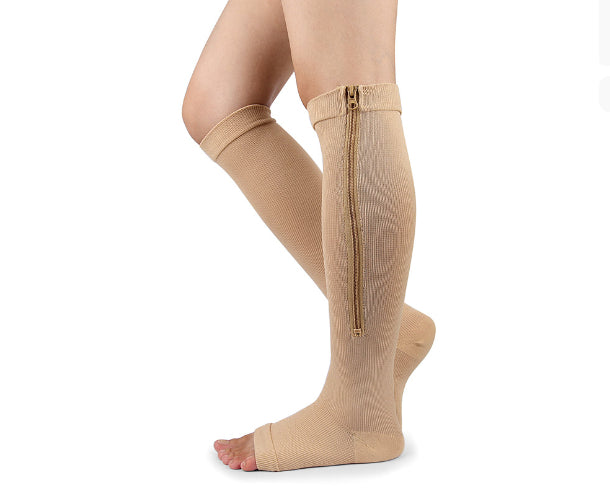 Zipper pressure socks