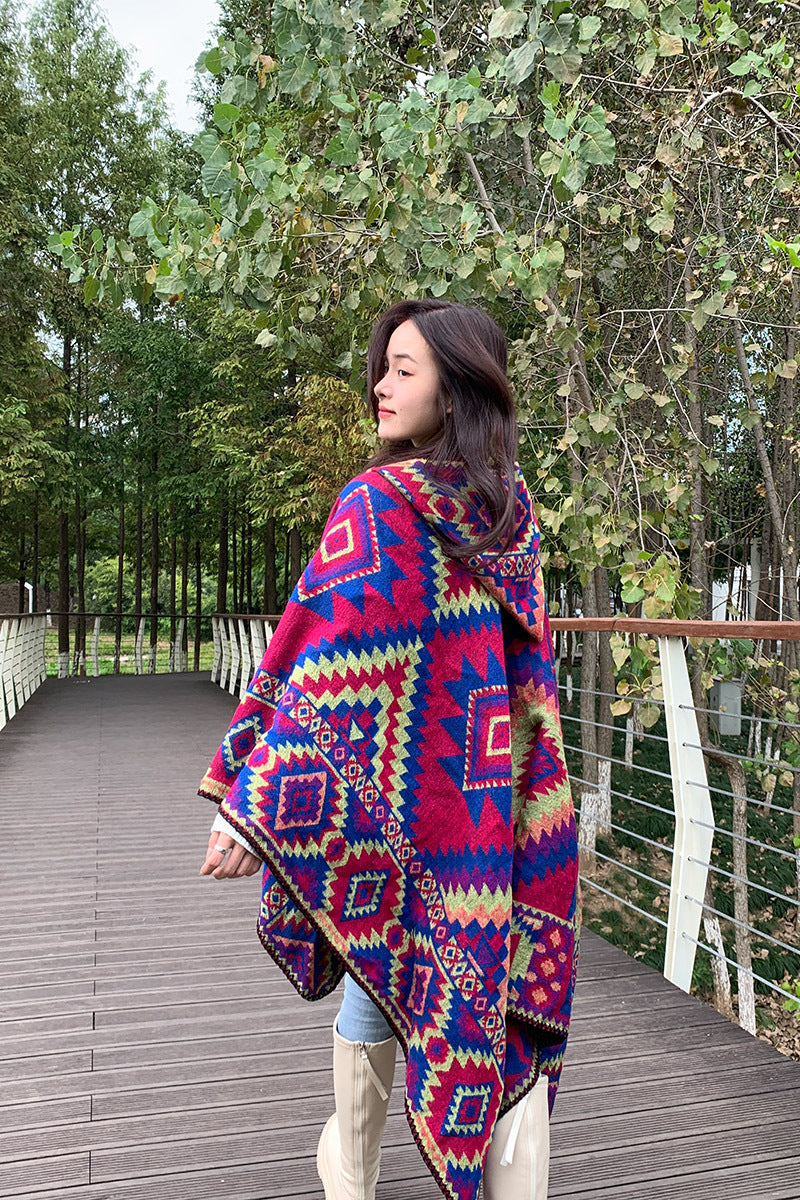 Travel Ethnic Style Women's Shawl Cloak