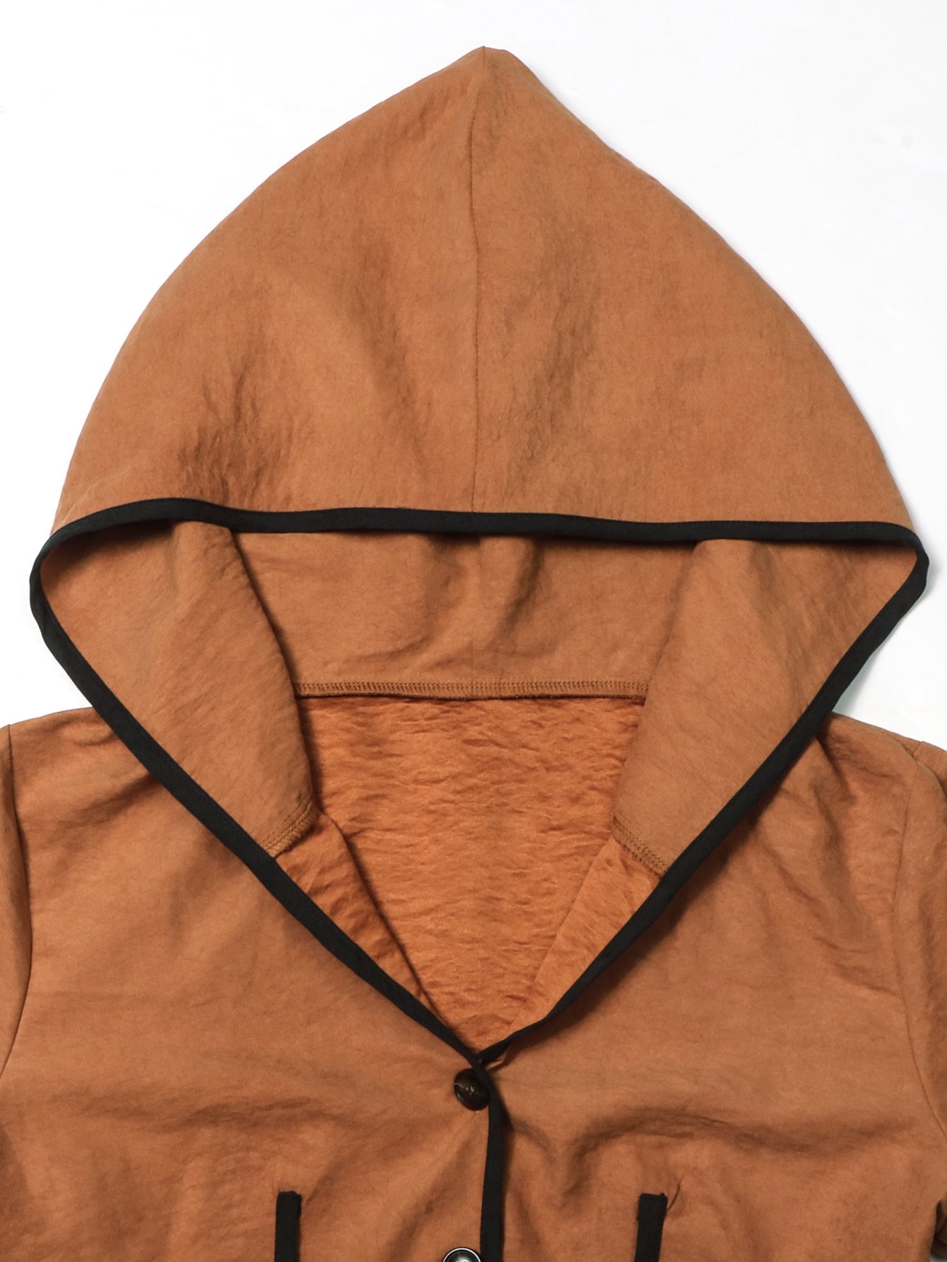 Nieuwe herfst-winter damesjas met effen kleur en knopen