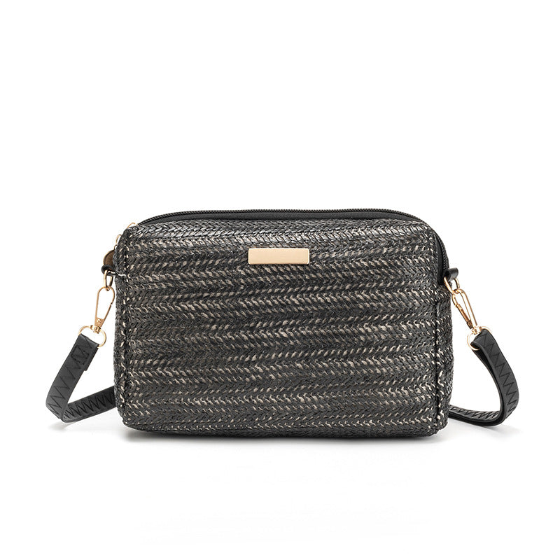 Braided Single Shoulder Cross-body Beach Bag Female