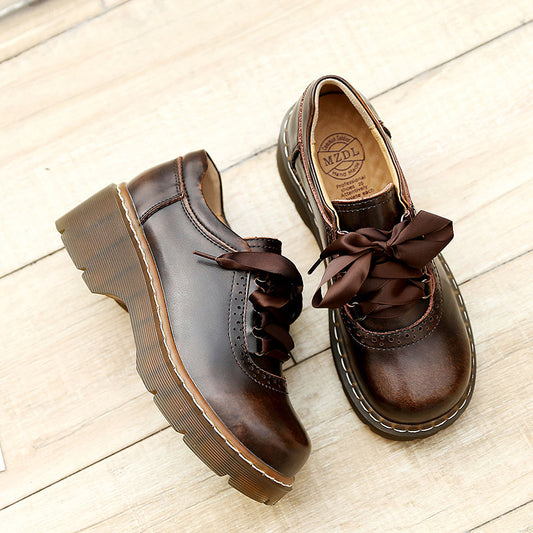 Platform Leather Women's Jk Uniform Shoes