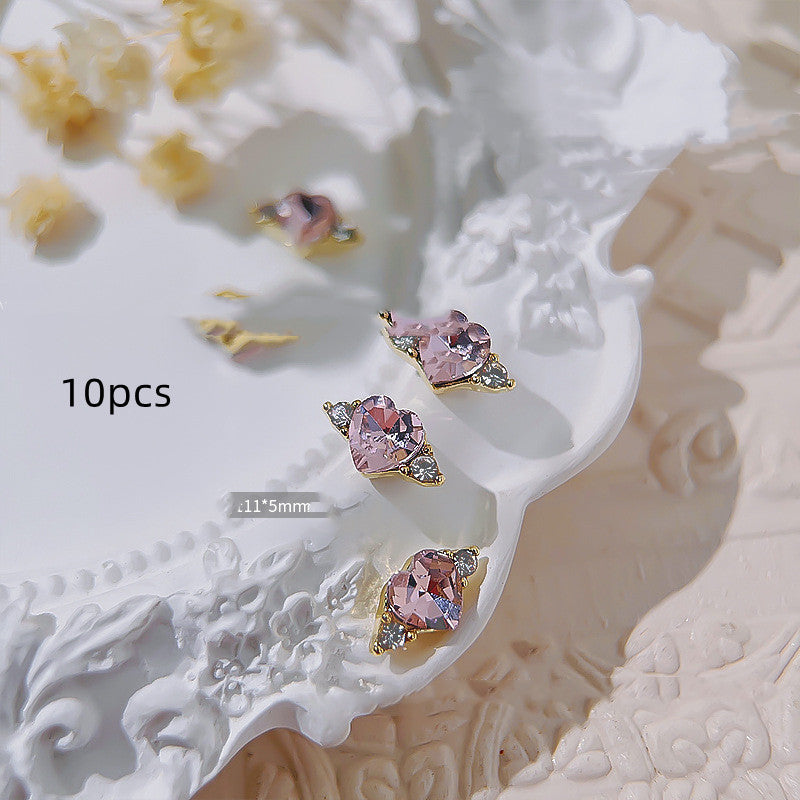 Love Ring Faceted Crystal Diamond Nail Ornament