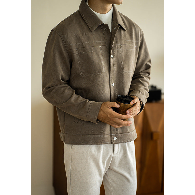 Retro Style Jacket Men's New Autumn Clothes Multi-pocket