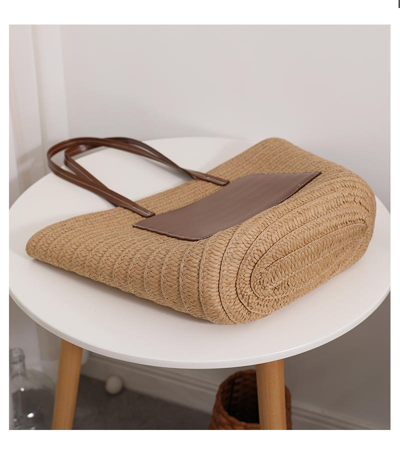 One Shoulder Portable Large Capacity Tote Woven Bag