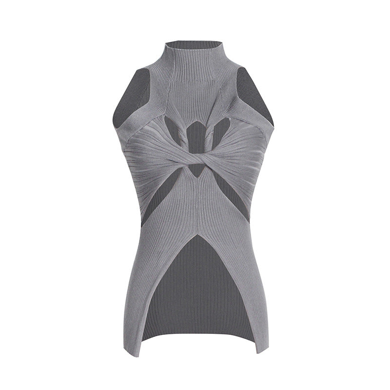 Irregular Versatile Slim Knitted Vest Women's Tide