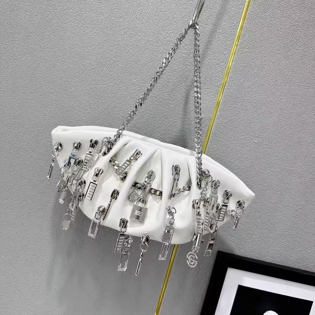 Niche Chain Cloud Shoulder Crossbody Metal Handbag