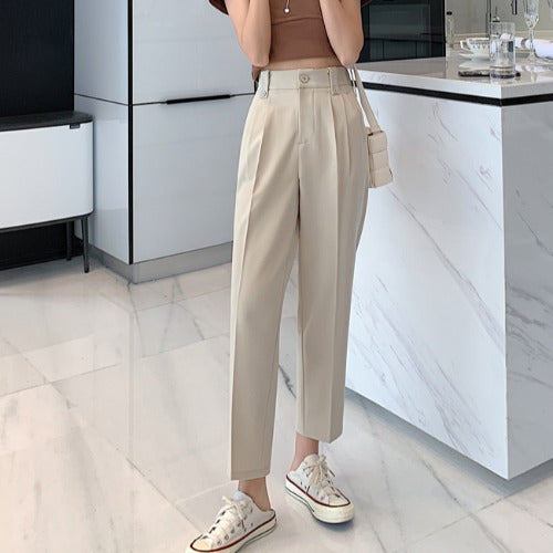 Women's Fashion High Waist Straight Loose Casual Pants