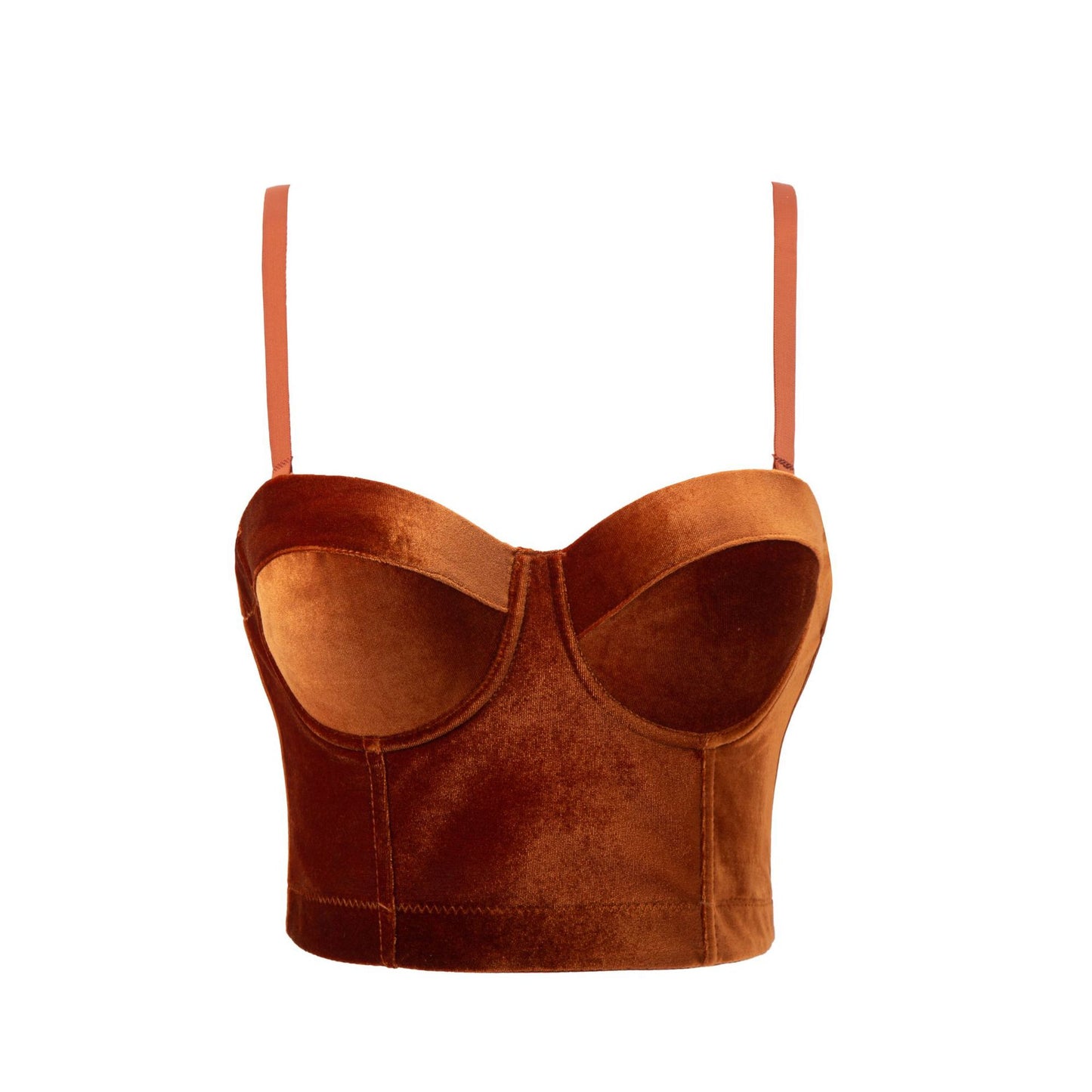 Real Velvet Spaghetti Straps Outerwear Fishbone Corset Solid Color