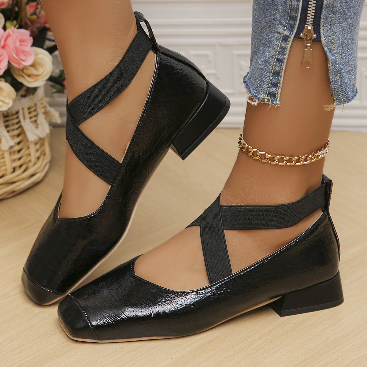 Slip-on With Skirt French Evening Style Pumps