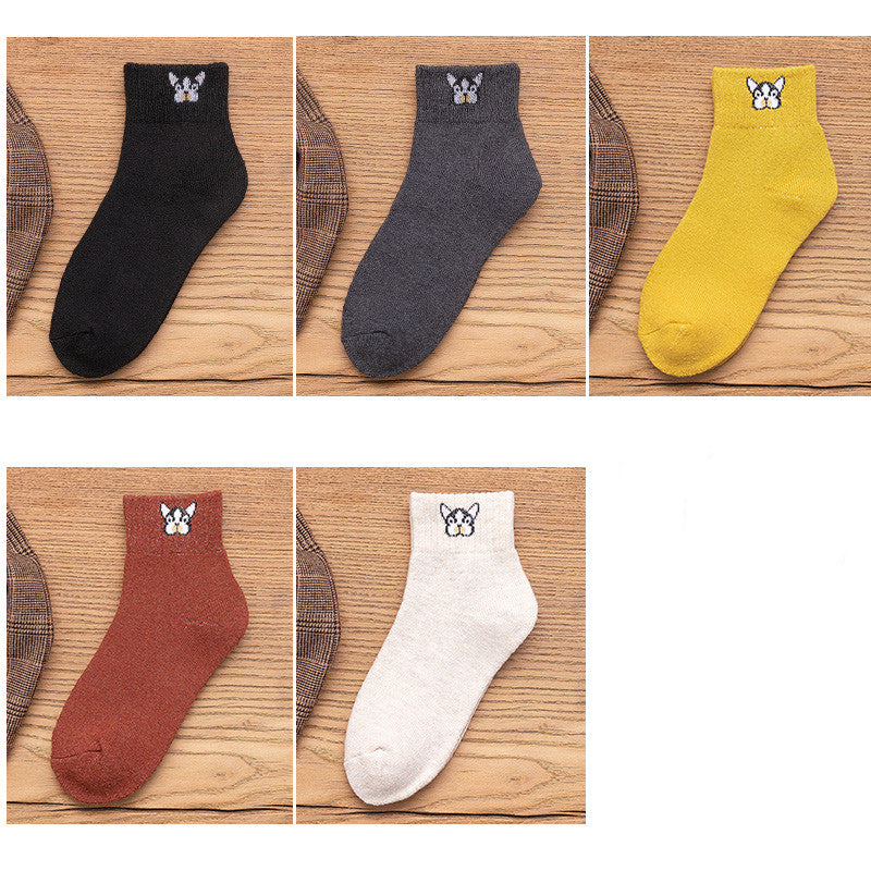 Cartoon Embroidered  In Tube Socks
