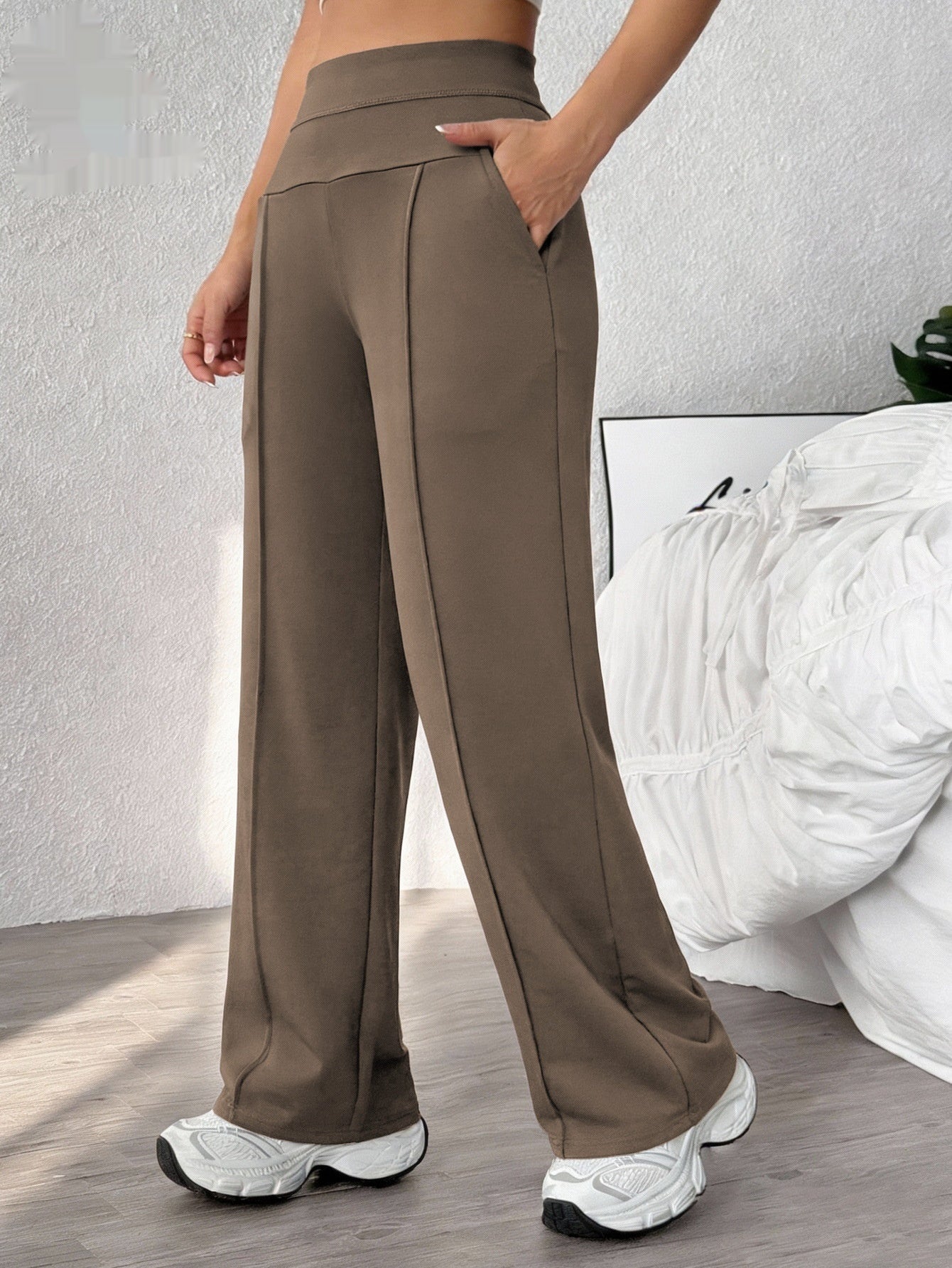 Womens Straight-leg Athletic Pants Loose-fitting Quick-dry Workout Wear