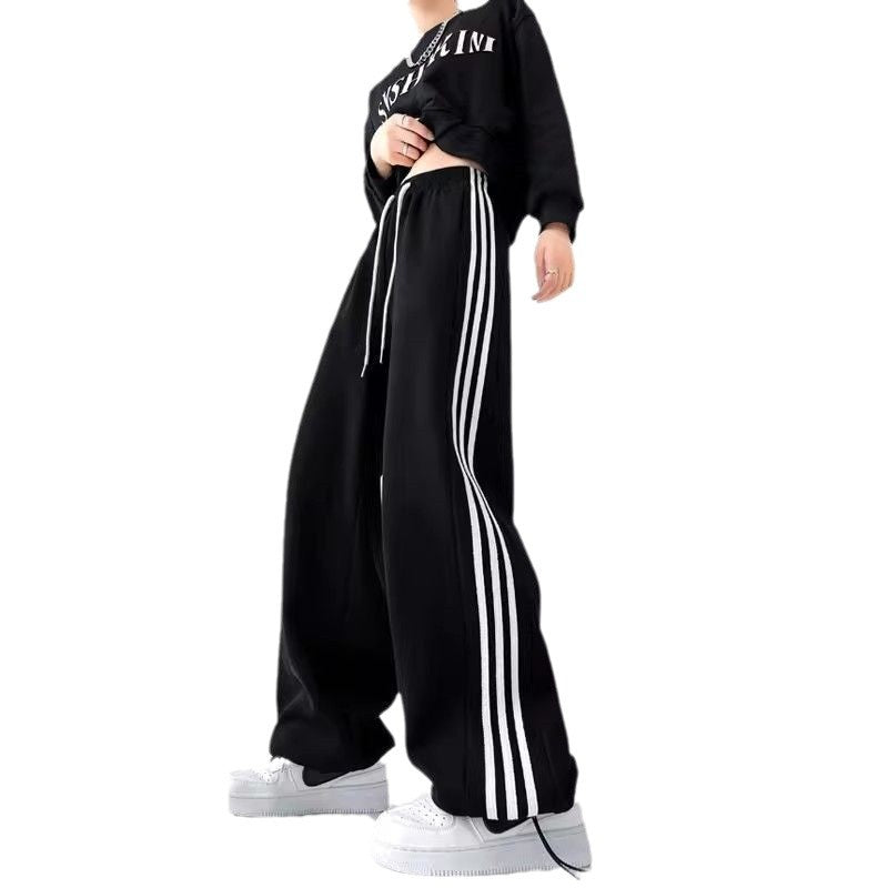 Womens Casual Straight-Leg Sports Sweatpants With A Techy Feel