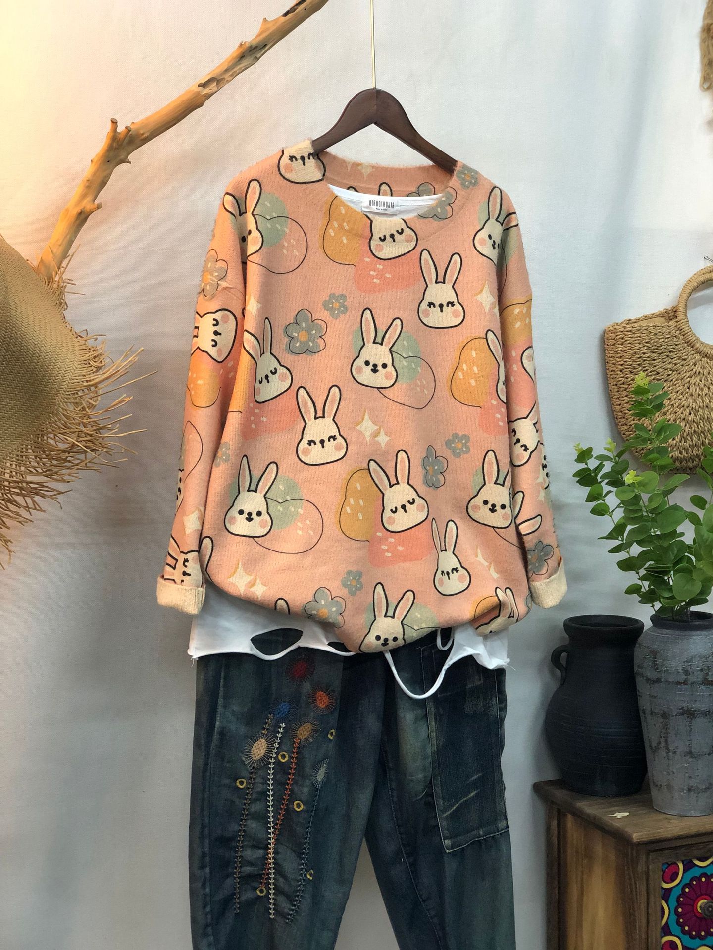 New Women's Loose-fitting Round-neck Sweater For Outerwear
