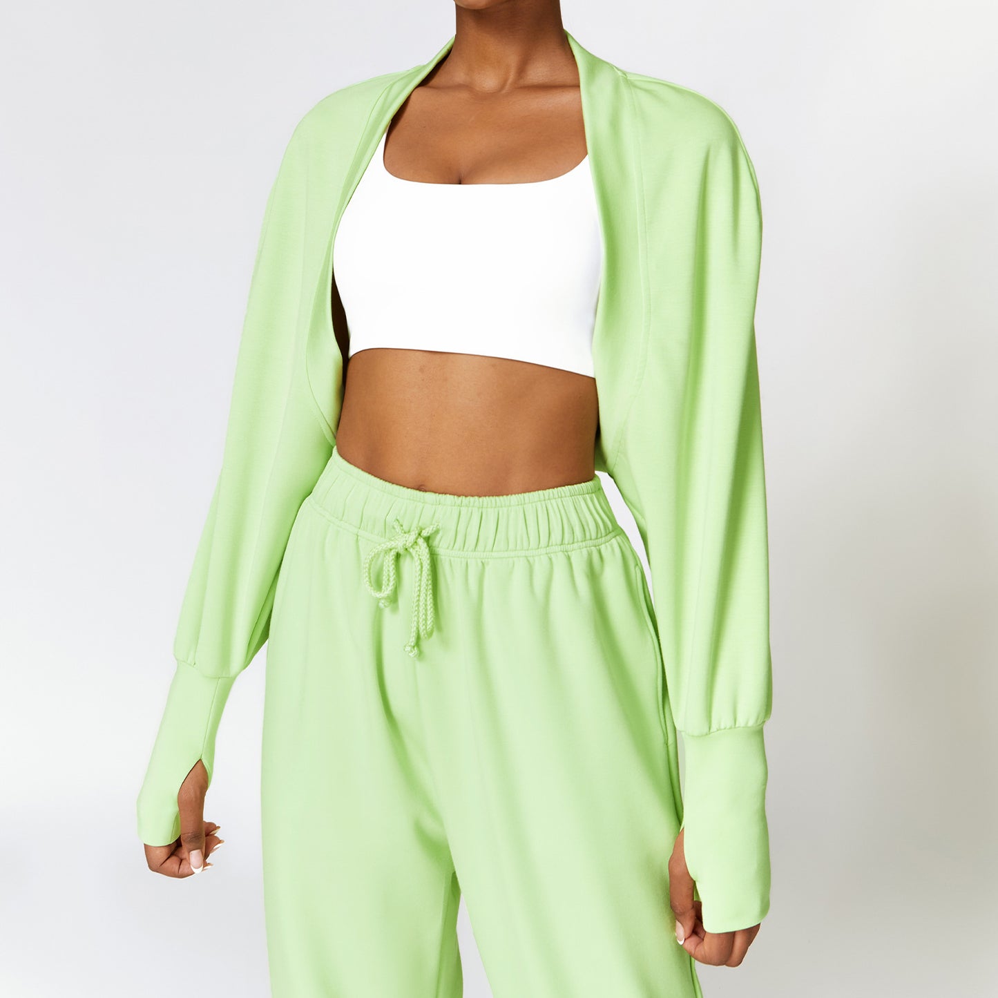 Knitted Cardigan Batwing Sleeve Sports Jacket