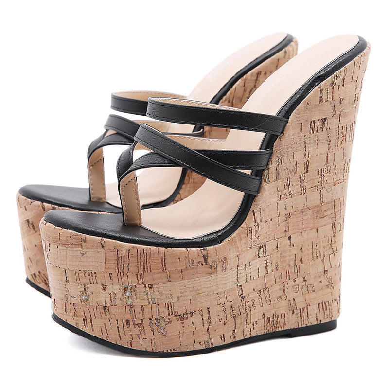 Women's Belt 16cm Wedge High Heel Sandals