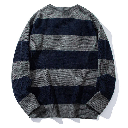 Round Neck Loose Sweater Men's Casual Sweater
