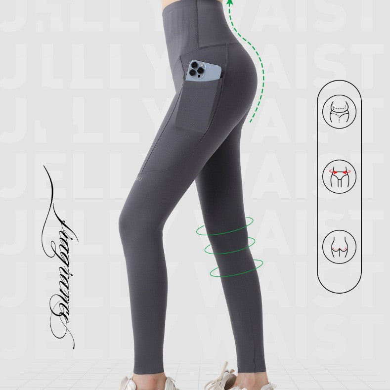 Lommedesign cropped Shark-bukser, udendørs brug, hoftehævende yogabukser