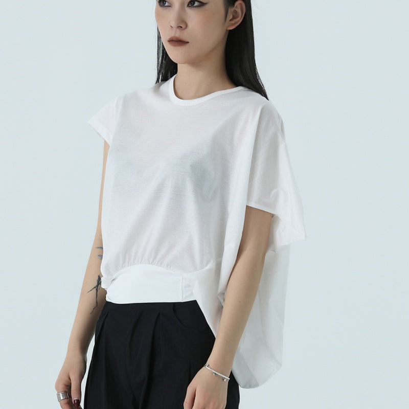 Summer New Irregular Short-sleeved T-shirt