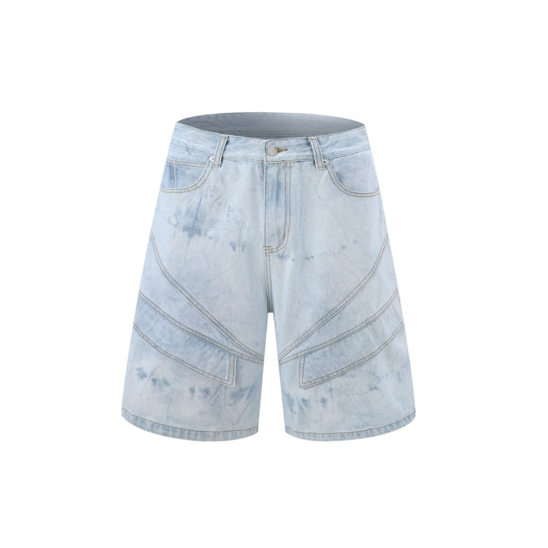 New Summer Retro Washed Denim Shirt And Shorts Set