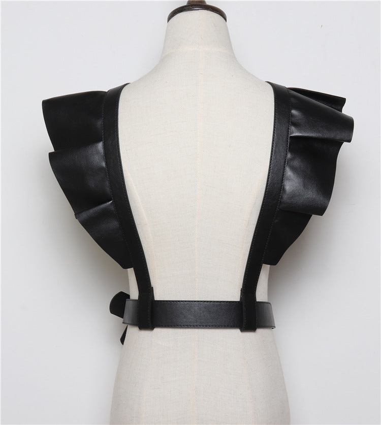 Double Shoulder Lace PU Decorative Belt Strap