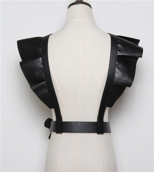 Double Shoulder Lace PU Decorative Belt Strap