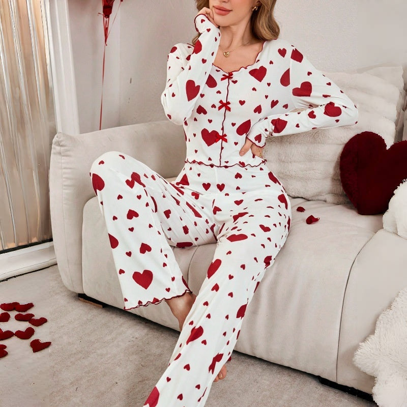 Women's Trans Love Print Long Sleeve Pants European And American Homewear