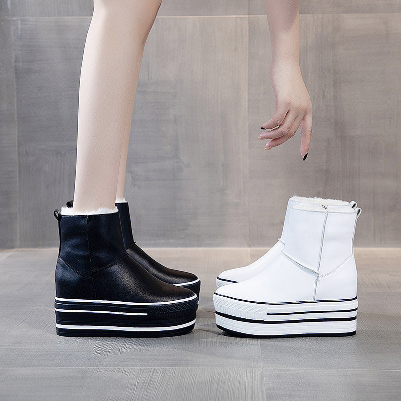 Thickened And Velvet Thick Bottom Warm Snow Women's Martin Boots Are Thin And Fashionable