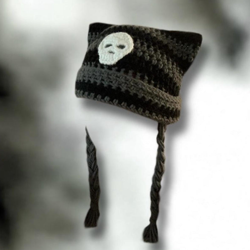 Hand Knitted Striped Woolen Cap