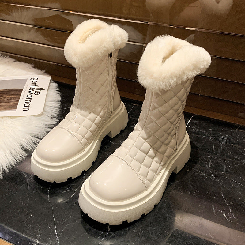Suitable For Short Round Toe Fashion Boots Retro Casual Trend