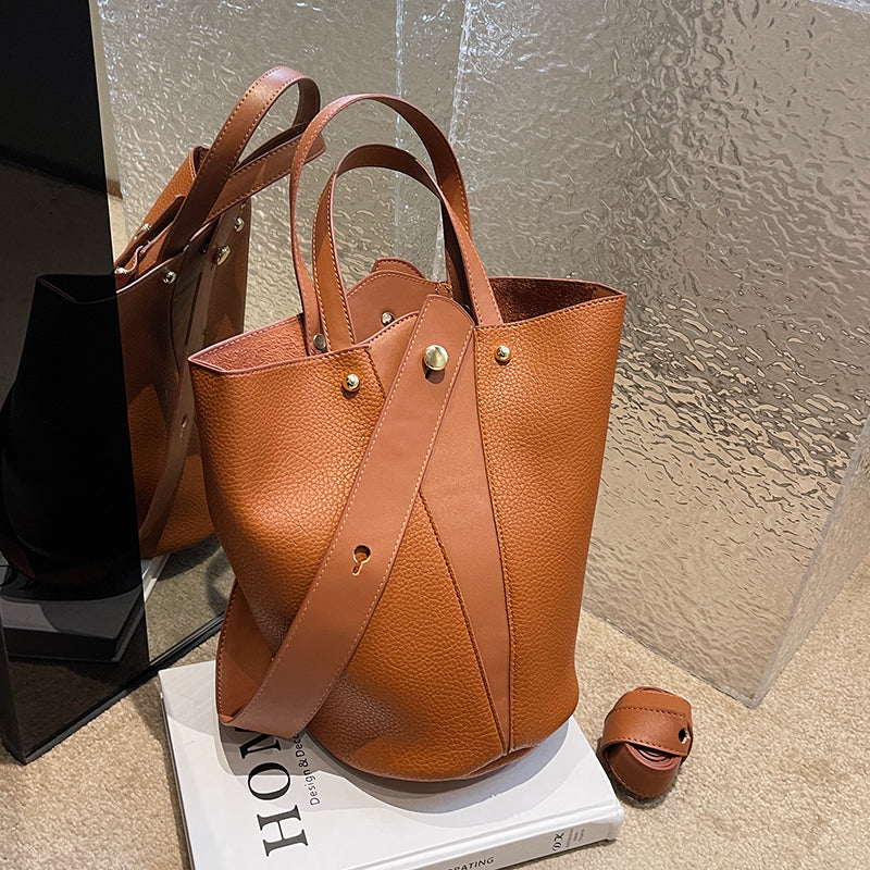 Women's Fashion Casual Large Capacity Handheld Bucket Bag