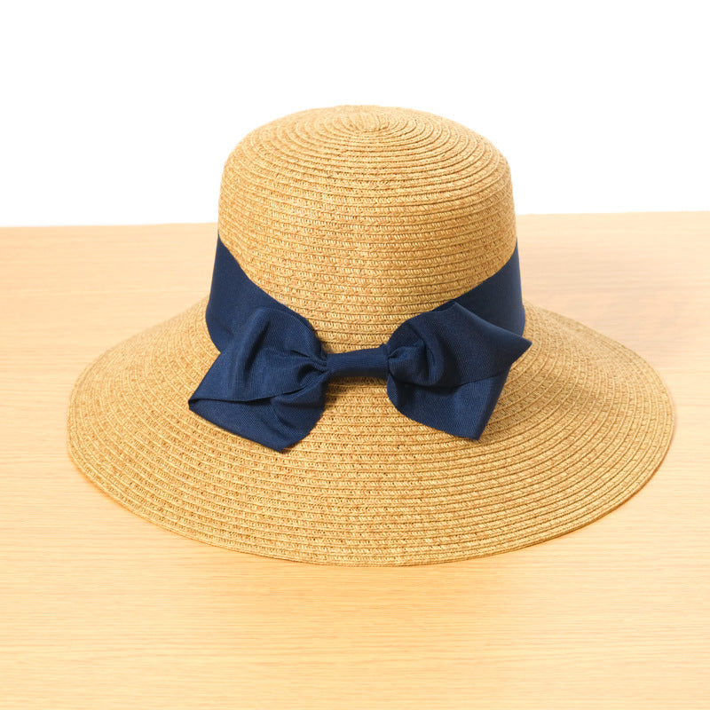 Foldable Bow Shading Beach Sun Protection Straw Hat