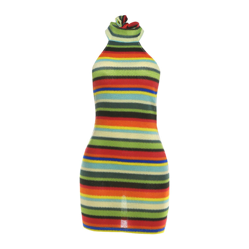 SpringSummer Sexy Chic Bodycon Backless Halter Dress