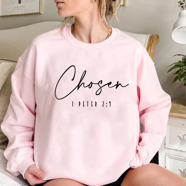 Kvinders langærmet pullover med blomsterprint