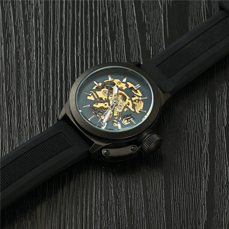 Men's mechanical watch automatic silicone strap fashion casual sports men's watch